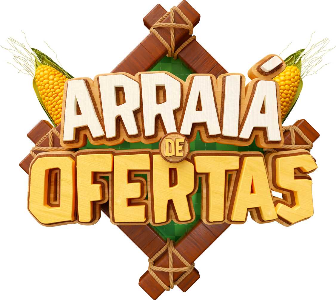 Label Arraiá De Ofertas For June Festivals In Brazilian Portuguese In 3D Render Illustration